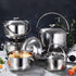 Zerodeko 18cm Stainless Steel Stock Pot with Lid, Stew Cooking Pot for Home Kitchen Restaurant