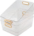 Bringer 4-Pack Clear Plastic Storage Bin, Multi-use Organizer Bins