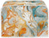 2 Slice Toaster Cover, Gold Cyan Marble Appliance Cover, Abstract Art Fluid Painting Universal Fit Wide Slot