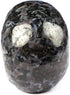 Skullis 2.0" Gabbro Crystal Skull - Hand Carved Gemstone Fine Art Sculpture, Reiki Healing Stone Statue