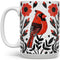 Cardinal Bird Ceramic Coffee Mug - Floral Nature Tea Cup, Gift for Women Mom Friend (15oz)
