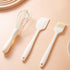 Silicone Spatula Set with Pastry Brush and Whisk, Food Grade High Heat Resistant Kitchen Spatulas (Milk White)