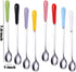 Mixing Spoons Set of 8, Stainless Steel Iced Teaspoons with Ceramic Handle 7.6-Inch Long Soup Tablespoons Espresso Coffee Spoons Candy-Colored, Mixed Color