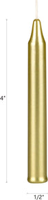 Mega Candles 20 pcs Unscented Gold Mini Taper Spell Candles, 4 Inch Tall, Magic & Rituals