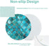 Tempered Glass Cutting Board, Turquoise Blue Pattern, 8" Round Kitchen Decorative Chopping Board