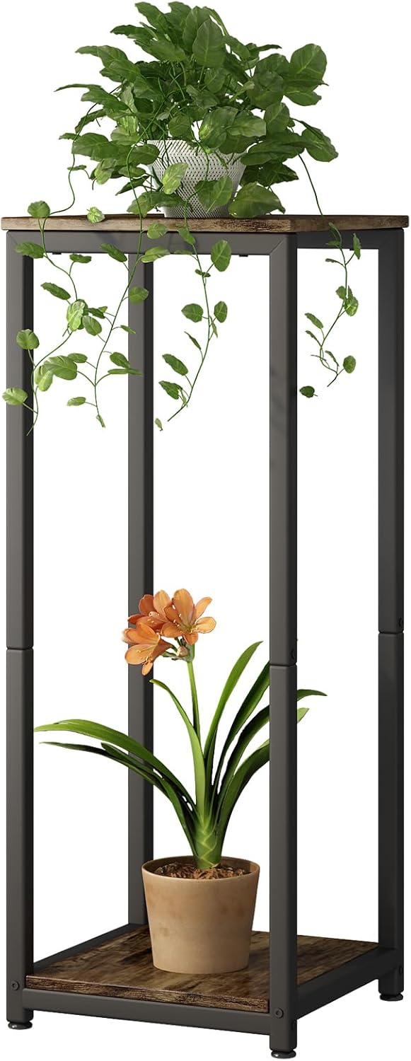 Plant Stand Indoor Corner Tall 2 Tier Metal Modern Flower Storage Plant