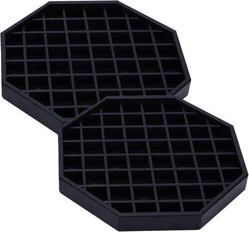 Drip Trays 6" Coffee Countertop Octagon Drip Tray, Black Plastic with Honeycomb Grid, Pack of 2