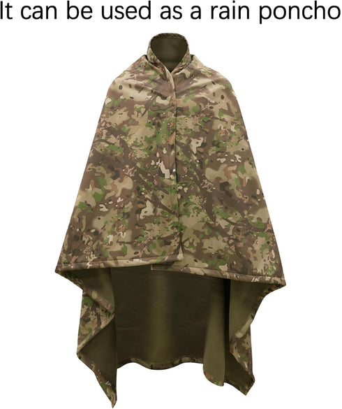 Backpacking, LOOGU Camo Blanket Waterproof Insulation Poncho Liner for Outdoor Camping, Hiking, Hunting, Survival