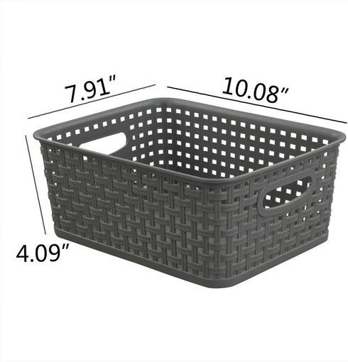Idomy 6-Pack Plastic Storage Bins, Rectangle