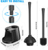 Toilet Plunger and Brush Set, Silicone Bowl Brush and Heavy Duty Toilet Plunger with Ventilated Holder