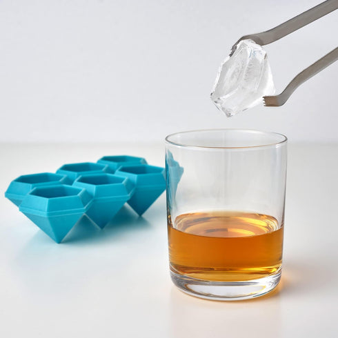 TrueZoo Diamond Silicone Mold Tray for Whiskey Bath Bombs, Candy, Soap, DIY Crafts, Blue, Set of 1
