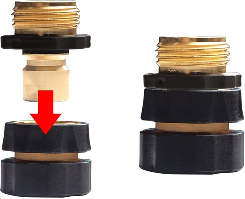 Xiny Tool 3/4 Inch Garden Hose Quick Connect, Quick Connect Garden Hose Fittings, Male and Female Water Quick Release Hose Connector (4 Pack) by Xiny Tool