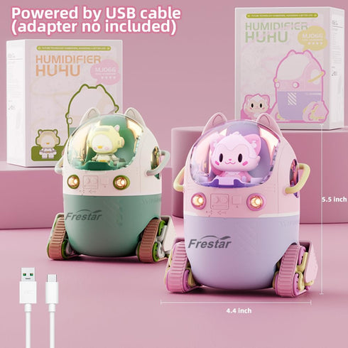 Mini USB Humidifier 220ml with LED Night Light, Cute Doll Design for Kids, Bedroom, Office, Plant, No Battery