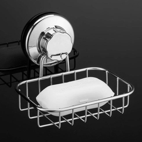 SANNO Suction Cup Soap Holder, Soap Dish Saver Tray for Shower Wall, Bathroom, Stainless Steel