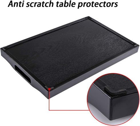 MDLUU Plastic Serving Tray, Ottoman Tray with Cutout Handles, Rectangle Butler Tray for Breakfast in Bed, Coffee Table