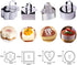 Stainless Steel 3D Cake Molds with Pusher Lifter Cooking Rings Set of 4,Baking Dish Bakeware Tools Cupcake Mold Mousse Ring Cheese Tools Salad Cake dessert Mould(4 different shapes)