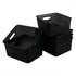 6-pack Black Woven Plastic Storage Baskets, Organizing Bins