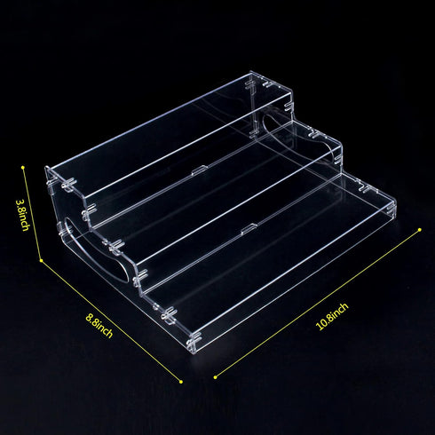 evron Clear Plastic Spice Rack Organizer for Cabinet & Countertop - 3 Tier Pantry Organization (ASSEMBLY REQUIRED)