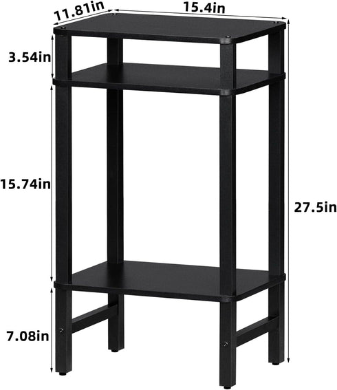 3-Tier YUFAM Side Table End Table Tall Night Stand for Living Room Bedroom Bathroom Office Furniture Black