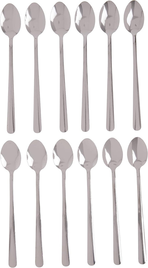 Winco 12-Piece Windsor Iced Teaspoon Set, 18-0 Stainless Steel, Silver