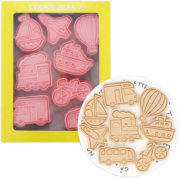 MayeBridge 8 Pieces Cute Fire Balloon Cookie Moulds For Baking Cookie Mould Press