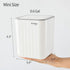 SUBEKYU 0.6 Gal Mini Desktop Trash Can with Lid, Small Square Countertop Garbage Bin, Plastic Tiny Tabletop Wastebasket for Office/Kitchen/Coffee Table, White
