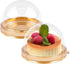 Zezzxu 50 Pack Mini Cake Containers, Clear Plastic Cupcake Boxes with Dome Lids for Individual Cookies, Mooncake, Gold