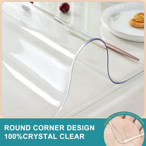 14x24 inch Clear Table Protector, Plastic PVC Desk Cover for Wood Furniture and Glass Dining Tabletop, Waterproof