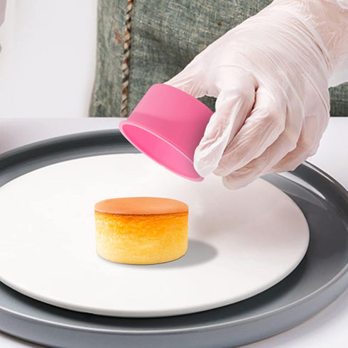 Silicone Mini Round Cake Molds, Set of 6, 4 Inch, Pink