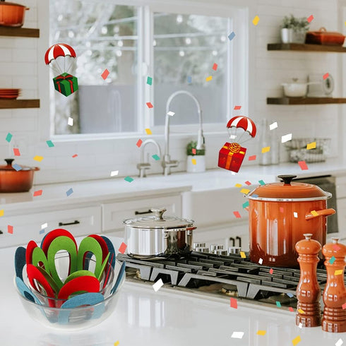 BYKITCHEN Felt Pan Separators, Set of 20 & 4 Sizes, Flower Glass Bowl Dish Protectors for Stacking Cookware