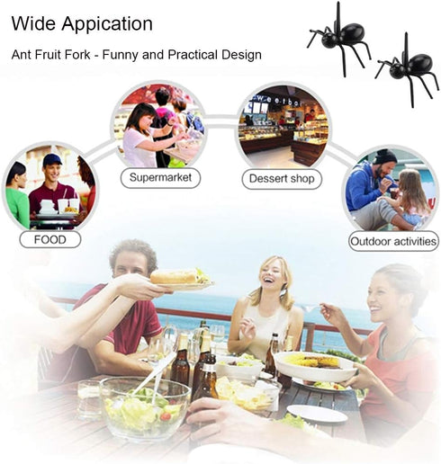Ant Toothpicks Fruit Dessert Fork - 24Pcs Reusable Animal Appetizer Forks with Storage Box for Kitchen Party