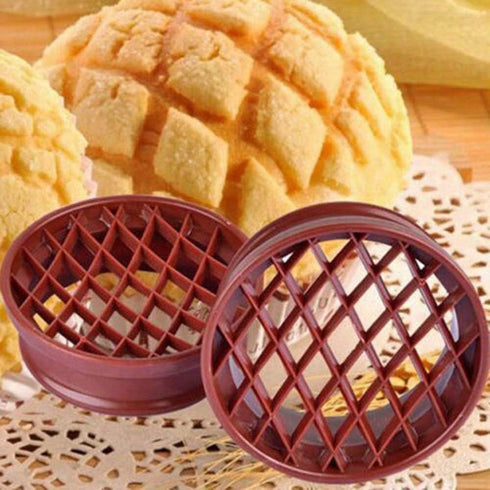 Plastic Lattice Press Pineapple Bun Mold, Baking Tool for Kitchen Pastry, Bread, Cake, Biscuit