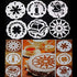 15-Pack Magnoloran Wedding Cake Stencils, Floral Cake Templates, Baking Tools, Dessert Decorating Molds
