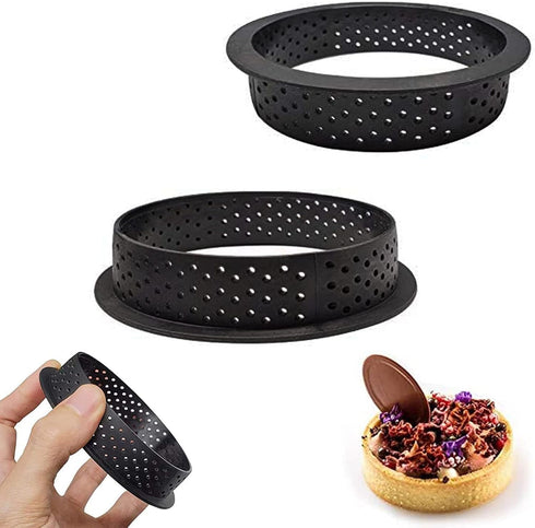 Tart Ring Molds, Hsxxf 8pcs Round Shape Cake Molds for Baking Mini Tart Rings