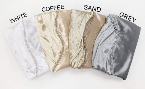 GOHD Valarie Fancy Window Valance, 54 x 18, Taffeta Fabric with Soft Satin Swag, Coffee