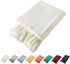 Homiest Decorative Knitted Throw Blanket with Fringe Soft & Cozy Tassel Blanket for