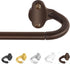 Bronze Wrap Around Curtain Rods 48 to 84 Inch, 5/8 Inch Adjustable Blackout Rod with Brackets, Room Darkening, Brown