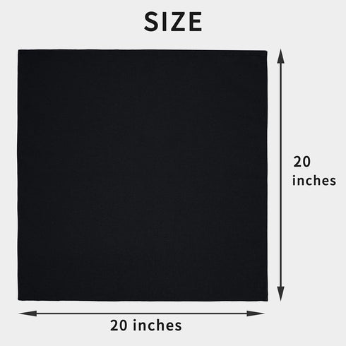 Restaurant Cloth Napkins Set of 12 Pack, Washable Dinner Napkins Cloth, 20 x 20 Ins, MJS Commercial Quality, Reusable,