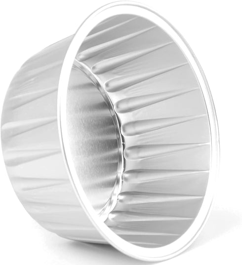 DEAYOU 100-Pack Silver Cupcake Baking Liner with Lid, Tart Pie Tin Pan Holder for Party, Wedding, Creme Brulee