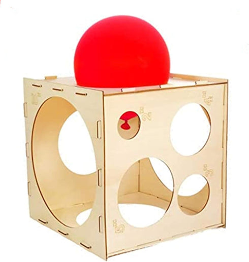 9 Holes Assemblable Wood Balloon Sizer Cube, DIY Tool for Party, Birthday & Wedding Decorations