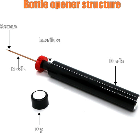 Mini Wine Opener | Portable Travel Air Pressure Pump Corkscrew | Quick Bottle Opening Design for Home, Party, Wine