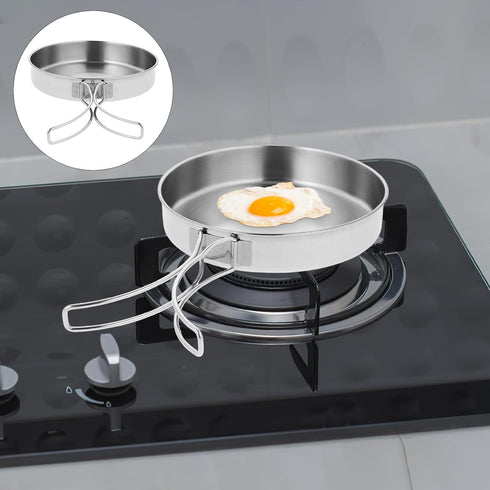 Didiseaon Mini Omelette Pan, Stainless Steel Non-stick, Ergonomically Designed for Easy Cleaning, Portable
