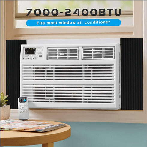 Air Jade Window Air Conditioner Side Panels, 17" x 9" x 7/8" Insulated Foam Panels, Pack of 2, Black.