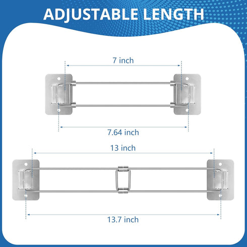 7-13 Inch (2 Pack) BOYISEN RV Shower Corner Storage Bar - Adjustable Stainless Steel Rod for Shower Shelves in Camper