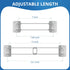 7-13 Inch (2 Pack) BOYISEN RV Shower Corner Storage Bar - Adjustable Stainless Steel Rod for Shower Shelves in Camper