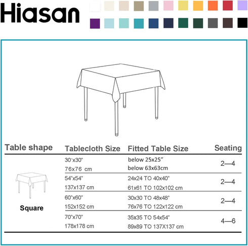 Hiasan Checkered Square Tablecloth - Stain Resistant, Waterproof, Wrinkle Resistant Washable Table Cloth for Dining