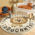 Poowe 31.5", Cute Lion ABC Kids Play Mat Baby Nursery Rug Round Educational Alphabet Soft Area Rug Non Slip