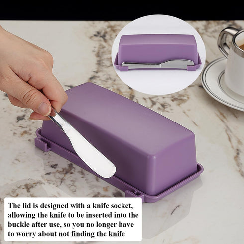 Countertop, Butter Dish With Lid For Kyraton Butter Crock With Stainless Steel Multipurpose Butter Knife, Butter