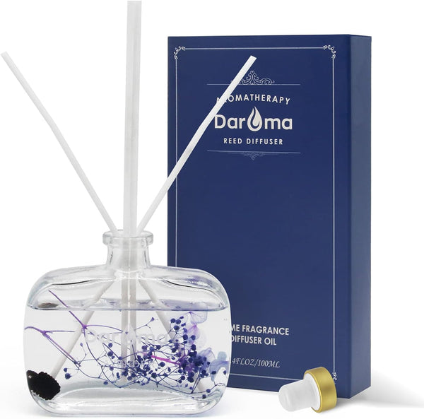 Reed Diffuser Set with Sticks, Daroma Aromatherapy Reed Diffuser with Dried Flowers and Essential Oil for Home Décor