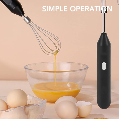 Electric Egg Beater, Cordless Hand Mixer with 3 Speeds for Home Baking